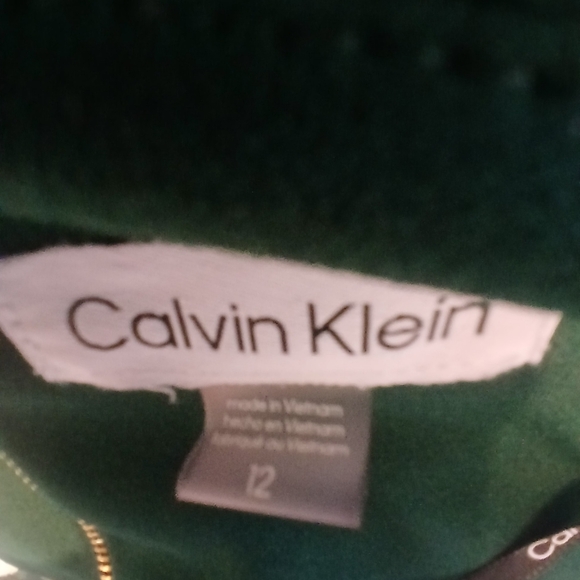 Calvin Klein Emerald Green Cap-Sleeve Sheath Dress Sz 12 - Picture 6 of 10